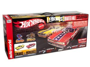 hot wheels slot car racing set - snake v. mongoose - 13 foot slot race track by auto world