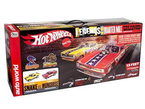 Hot Wheels Slot Car Racing Set - Snake v. Mongoose - 13 Foot Slot Race Track by Auto World