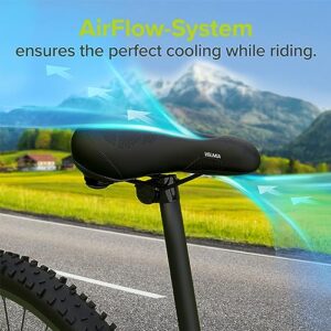 VELMIA Bike Seat Designed in Germany, Made of Comfy Memory Foam I Bicycle Seat for Men and Women, Waterproof Bike Saddle with Smart Zone-Concept I Exercise Bike Seat, Seat for BMX, MTB & Road