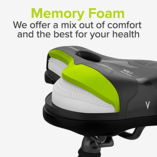 VELMIA Bike Seat Designed in Germany, Made of Comfy Memory Foam I Bicycle Seat for Men and Women, Waterproof Bike Saddle with Smart Zone-Concept I Exercise Bike Seat, Seat for BMX, MTB & Road