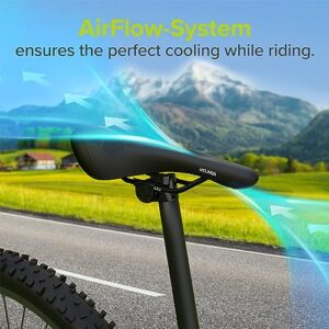 VELMIA Bike Seat Designed in Germany, Made of Comfy Memory Foam I Bicycle Seat for Men and Women, Waterproof Bike Saddle with Smart Zone-Concept I Exercise Bike Seat, Seat for BMX, MTB & Road