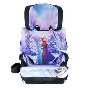 kidsembrace high back booster car seat, disney frozen elsa and anna purple, white, blue