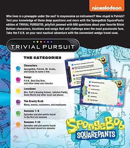 Trivial Pursuit SpongeBob SquarePants Quickplay Edition | Trivia Game Questions from Nickelodeon's SpongeBob SquarePants | 600 Questions & Die in Travel Container | Officially Licensed SpongeBob Game