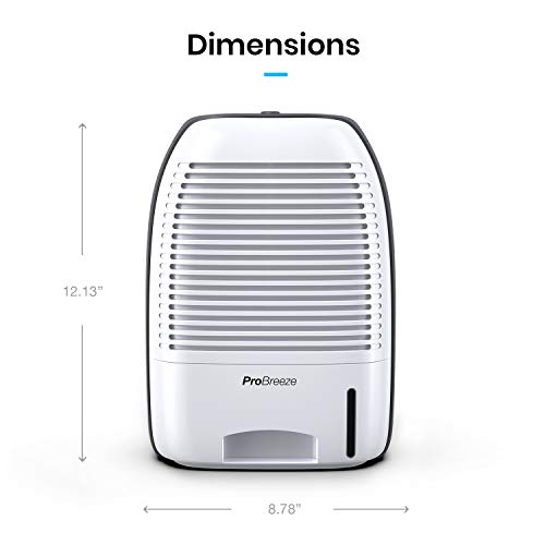 Pro Breeze Premium Electric Dehumidifiers for Bathroom Small, 2200 Cubic Feet (250 sq ft), 52oz Capacity, Compact and Portable for Humidity in Home, Basement, Bedroom, RV, Office, Garage - Dehumidifiers for Home