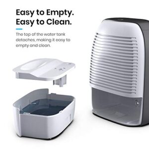 Pro Breeze Premium Electric Dehumidifiers for Bathroom Small, 2200 Cubic Feet (250 sq ft), 52oz Capacity, Compact and Portable for Humidity in Home, Basement, Bedroom, RV, Office, Garage - Dehumidifiers for Home