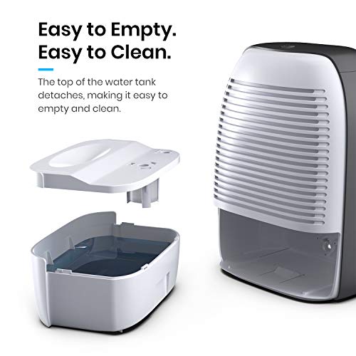 Pro Breeze Premium Electric Dehumidifiers for Bathroom Small, 2200 Cubic Feet (250 sq ft), 52oz Capacity, Compact and Portable for Humidity in Home, Basement, Bedroom, RV, Office, Garage - Dehumidifiers for Home