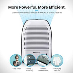 Pro Breeze Premium Electric Dehumidifiers for Bathroom Small, 2200 Cubic Feet (250 sq ft), 52oz Capacity, Compact and Portable for Humidity in Home, Basement, Bedroom, RV, Office, Garage - Dehumidifiers for Home