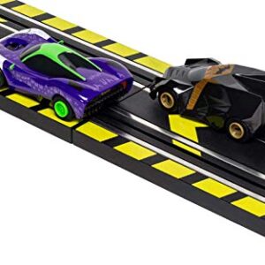Scalextric Micro Scalextric Justice League Batman vs Joker Battery Powered 1:64 Slot Car Race Track Set G1155T ,Black