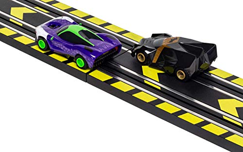 Scalextric Micro Scalextric Justice League Batman vs Joker Battery Powered 1:64 Slot Car Race Track Set G1155T ,Black