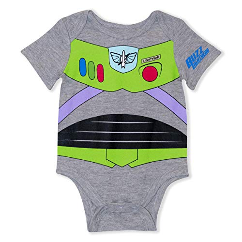 Disney Toy Story Woody, Green Aliens & Buzz Boys’ 3 Pack Bodysuit Costume for Newborn and Infant – Green/Navy/White