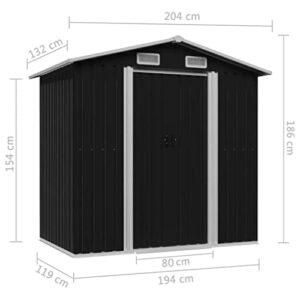 vidaXL Outdoor Storage Shed, Garden Shed, Metal Storage Shed, Backyard Shed for Patio Lawn Bicycles Gardening Tools Lawn Mowers, Brown