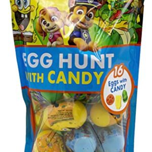 Nickelodeon Themed Candy Filled Plastic Easter Eggs Basket Stuffers, 2.82 Ounce, 16 Count