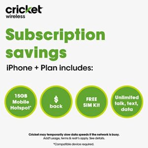 Apple iPhone 11 [128GB, White] + Carrier Subscription [Cricket Wireless]