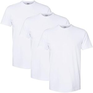 gildan men's cotton stretch t-shirts, multipack, artic white (crew 3-pack), small