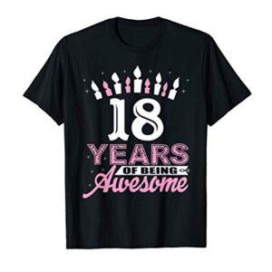 18 Years Old 18th Birthday Shirts For Girls - Candle Gift T-Shirt