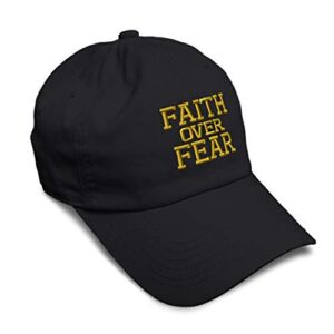 soft baseball cap faith over fear embroidery faith letter twill cotton faith dad hats for men & women black design only