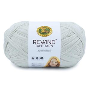 lion brand yarn rewind yarn, yarn for knitting and crocheting, craft tape yarn, 1-pack, elm