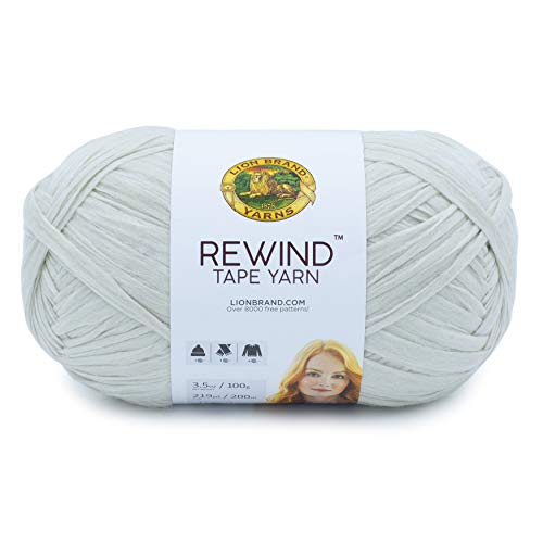 Lion Brand Yarn Rewind Yarn, Yarn for Knitting and Crocheting, Craft Tape Yarn, 1-Pack, Elm