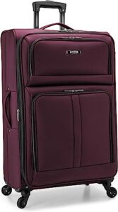u.s. traveler anzio softside expandable spinner luggage, burgundy, checked-large 30-inch