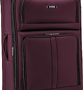 U.S. Traveler Anzio Softside Expandable Spinner Luggage, Burgundy, Checked-Large 30-Inch