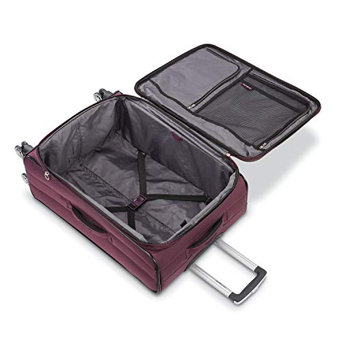 Samsonite Ascella X Softside Expandable Luggage with Spinners, Plum, Checked-Large 29-Inch