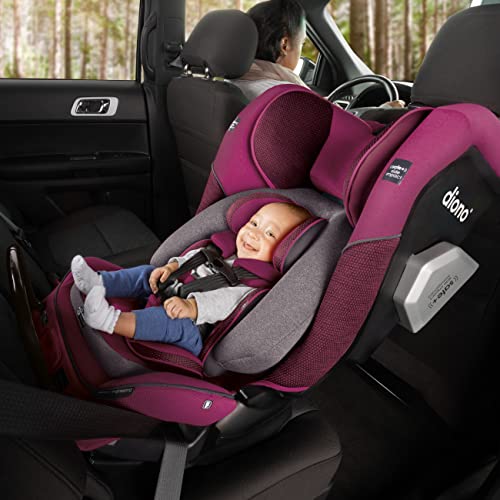 Diono Radian 3QXT 4-in-1 Rear and Forward Facing Convertible Car Seat, Safe Plus Engineering, 4 Stage Infant Protection, 10 Years 1 Car Seat, Slim Fit 3 Across, Purple Plum