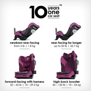 Diono Radian 3QXT 4-in-1 Rear and Forward Facing Convertible Car Seat, Safe Plus Engineering, 4 Stage Infant Protection, 10 Years 1 Car Seat, Slim Fit 3 Across, Purple Plum