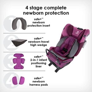 Diono Radian 3QXT 4-in-1 Rear and Forward Facing Convertible Car Seat, Safe Plus Engineering, 4 Stage Infant Protection, 10 Years 1 Car Seat, Slim Fit 3 Across, Purple Plum