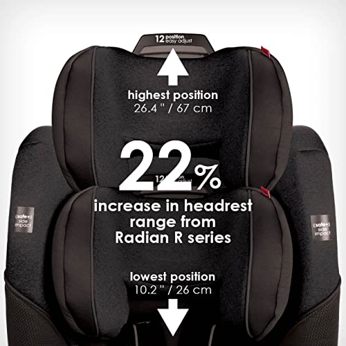 Diono Radian 3QX 4-in-1 Rear & Forward Facing Convertible Car Seat, Safe+ Engineering 3 Stage Infant Protection, 10 Years 1 Car Seat, Ultimate Protection, Slim Fit 3 Across, Black Jet