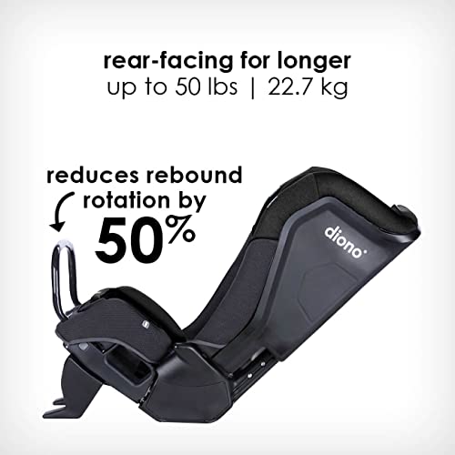 Diono Radian 3QX 4-in-1 Rear & Forward Facing Convertible Car Seat, Safe+ Engineering 3 Stage Infant Protection, 10 Years 1 Car Seat, Ultimate Protection, Slim Fit 3 Across, Black Jet