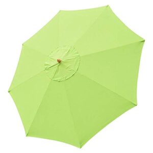 Yescom 13ft Wood Patio Umbrella 8 Ribs Outdoor Market Deck Umbrella Backyard Parasol with German Beech Bright Green