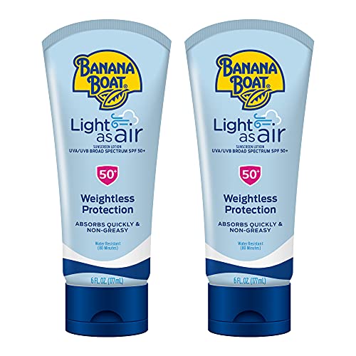 Banana Boat Light As Air Sunscreen, Broad Spectrum Lotion, SPF 50, 6oz. - 2 Count (Pack of 1)