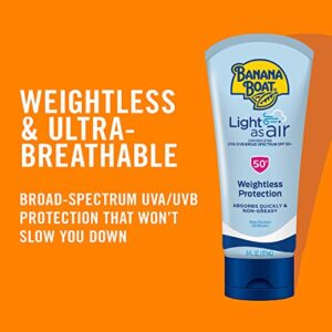 Banana Boat Light As Air Sunscreen, Broad Spectrum Lotion, SPF 50, 6oz. - 2 Count (Pack of 1)