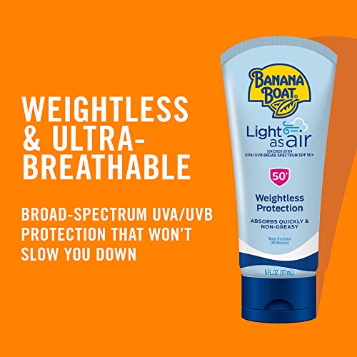 Banana Boat Light As Air Sunscreen, Broad Spectrum Lotion, SPF 50, 6oz. - 2 Count (Pack of 1)