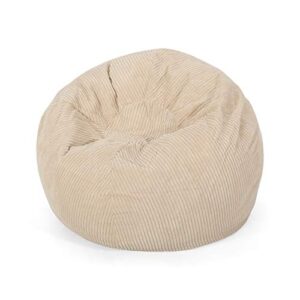 christopher knight home samantha 3 foot beanbag, ivory