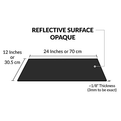 SimbaLux Acrylic Sheet Black Opaque Cast Plexiglass 12" x 24" Long Panel 1/8" Thick (3mm) Plastic Plexi Glass Board with Protective Paper for Signs, DIY Display Projects, Craft, Easy to Cut