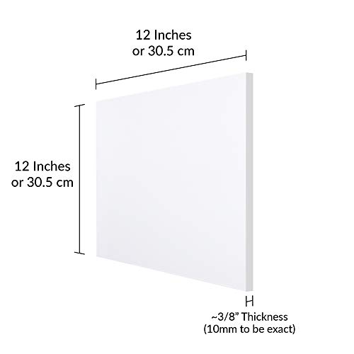 SimbaLux Acrylic Sheet Clear Cast Plexiglass 12” x 12” Square Panel 3/8” Thick (10mm) Transparent Plastic Plexi Glass Board with Protective Paper for Signs, DIY Display Projects, Craft, Easy to Cut
