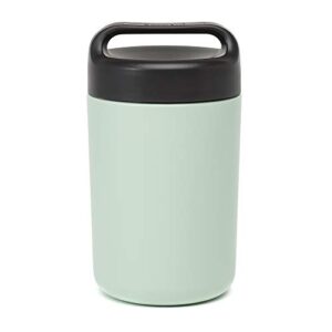 goodful vacuum sealed insulated food jar with handle lid, stainless steel thermos, lunch container, 16 oz, sage