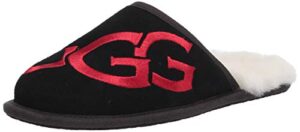 ugg mens scuff logo slipper, black, 10 us