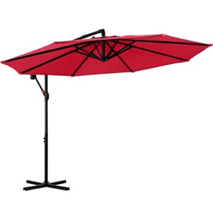 ABCCANOPY Cantilever Patio Umbrellas 10FT Red