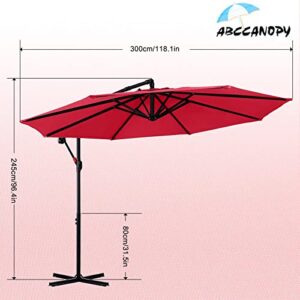 ABCCANOPY Cantilever Patio Umbrellas 10FT Red