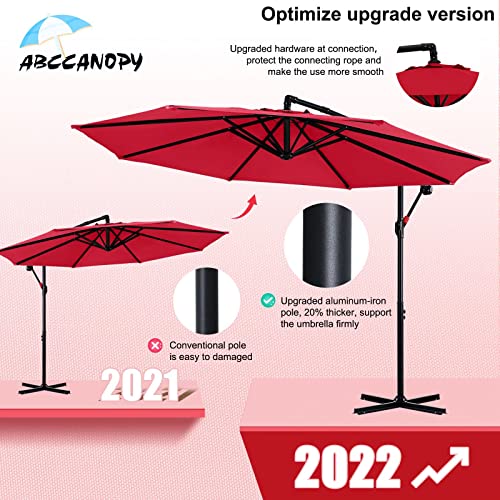 ABCCANOPY Cantilever Patio Umbrellas 10FT Red