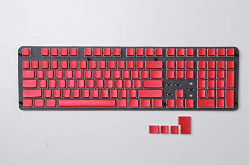 HK Gaming Pudding Keycaps Set | Doubleshot PBT Keycap Set | Full 108 OEM Profile Key Set | ANSI US-Layout | for Mechanical Keyboard | Compatible with Cherry MX, Gateron, Kailh, Outemu | Red