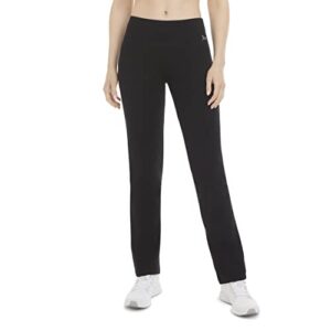 juicy couture women's essential high waisted cotton yoga pant, deep black, large