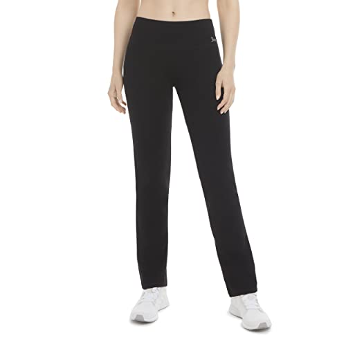 Juicy Couture Women's Essential High Waisted Cotton Yoga Pant, Deep Black, Large