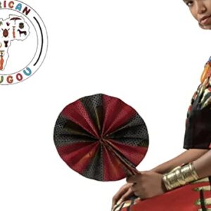 African Fan/African Fabric Fan/Ankara Fan/Leather Folding Fan/Designs Random