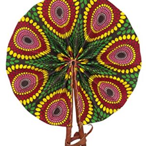 African Fan/African Fabric Fan/Ankara Fan/Leather Folding Fan/Designs Random