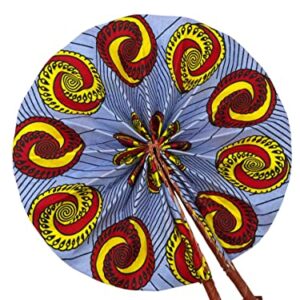 African Fan/African Fabric Fan/Ankara Fan/Leather Folding Fan/Designs Random