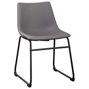 Signature Design by Ashley Centiar Urban Industrial 19" Faux Leather Bucket Dining Chair, 2 Count, Gray