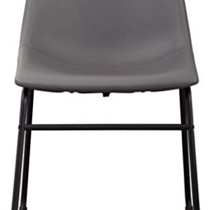 Signature Design by Ashley Centiar Urban Industrial 19" Faux Leather Bucket Dining Chair, 2 Count, Gray